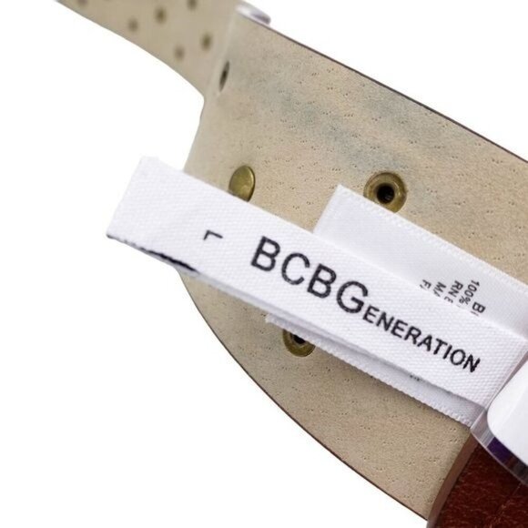 BCBGeneration Brown Gold Faux Leather Studded Belt Western Boho - Picture 3 of 7